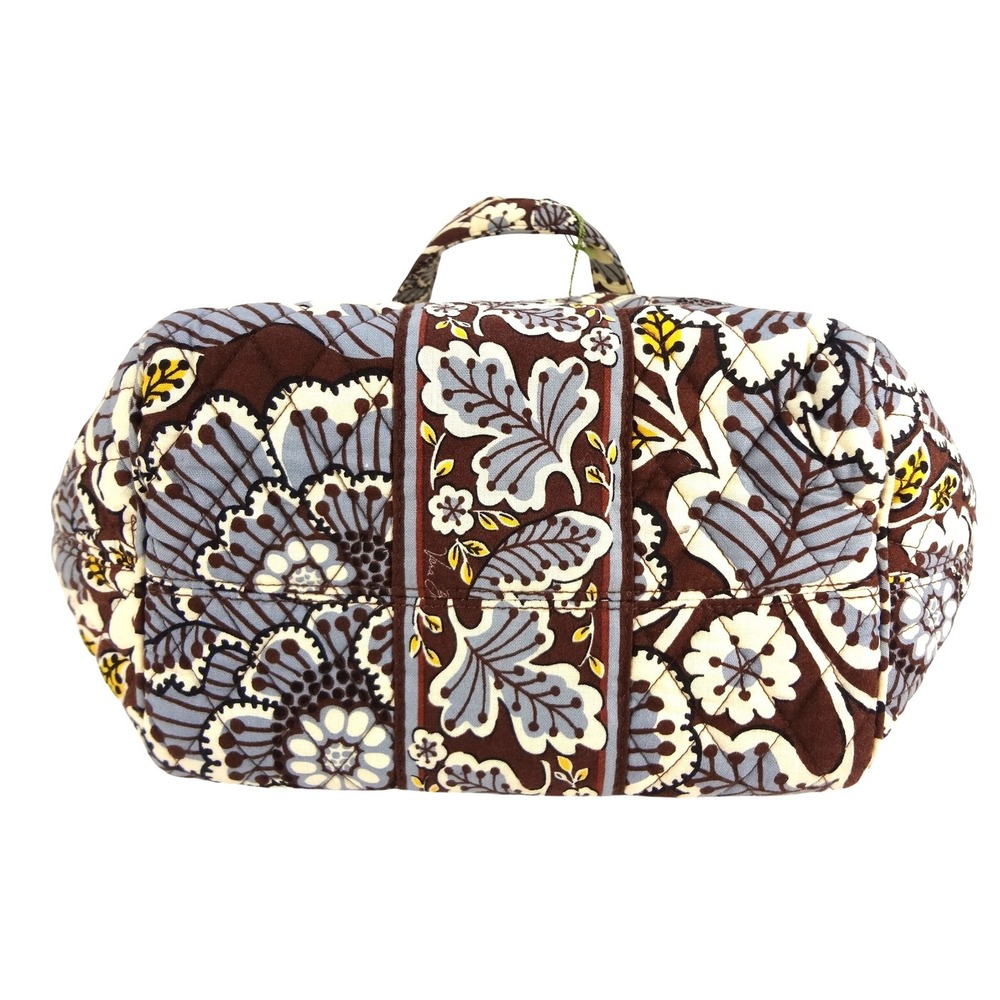 Vera Bradley Side by Side Tote Slate Blooms Quilted Floral Shoulder Bag - Picture 6 of 8